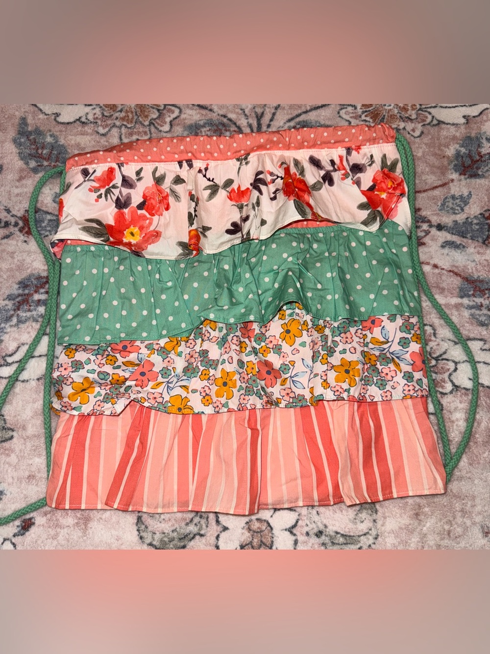 Girls' Matilda Jane Floral Tiered drawstring bag, new